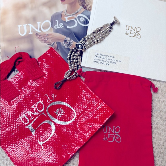 Uno de 50 sterling silver-plated beads w/ faceted stone toggle bracelet.❣️ - Picture 7 of 7